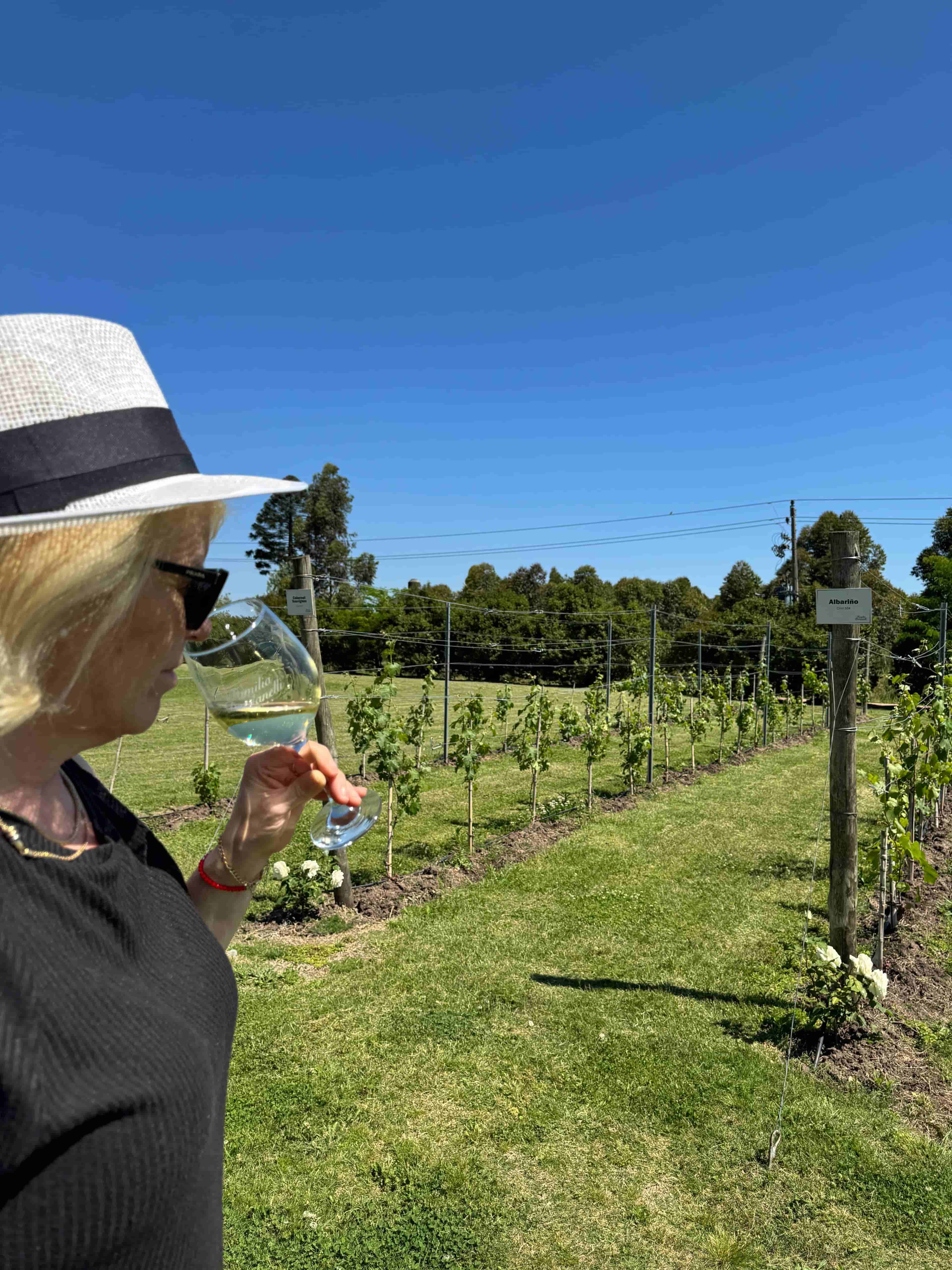 Mujer degustando un vino